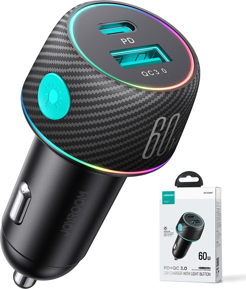 Karikues veture Joyroom JR-CCN01, 60W, 2 porta USB-C/USB-A, i zi