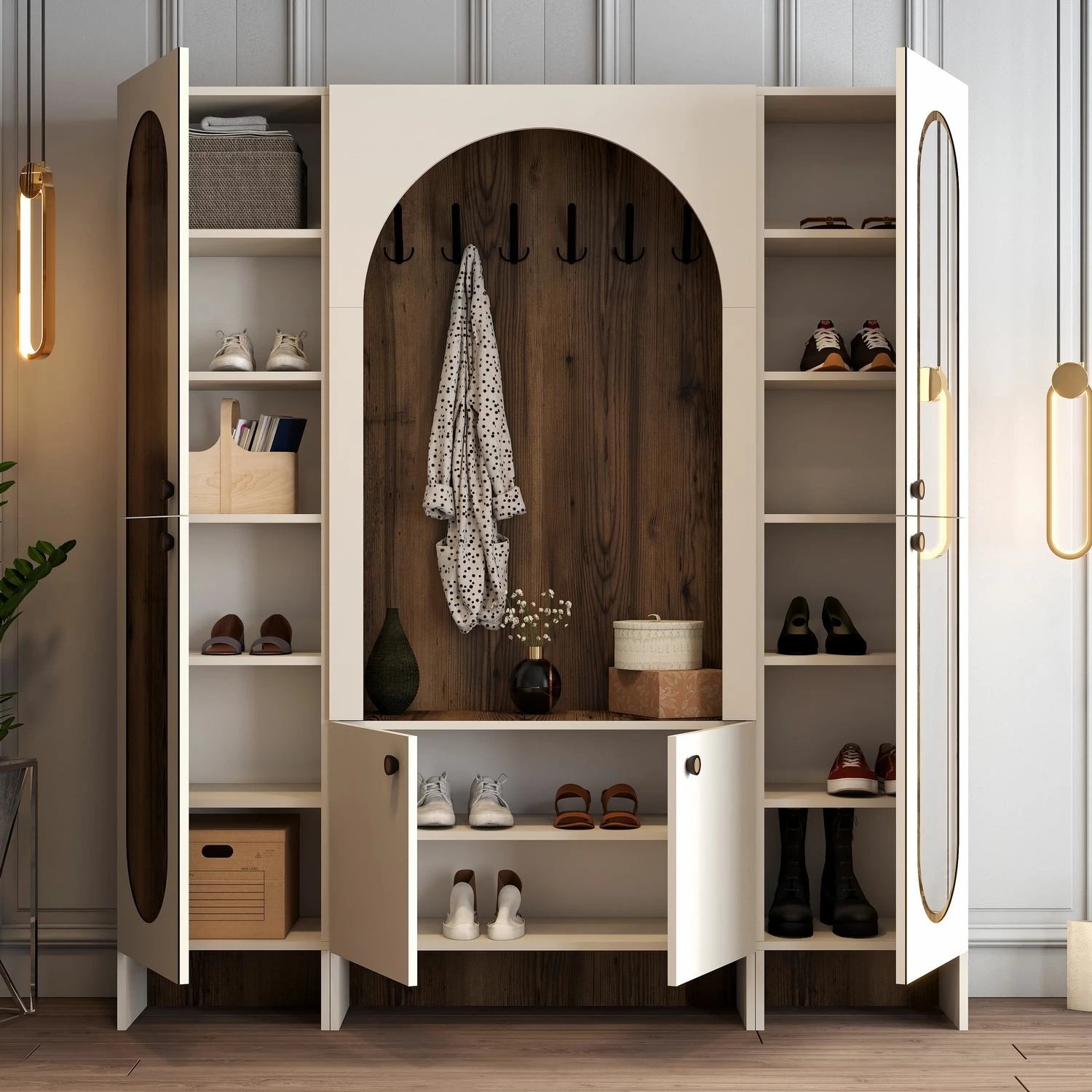 Stendë për korridor, ngjyrë krem dhe arrë, Skye Decor Palermo Klm