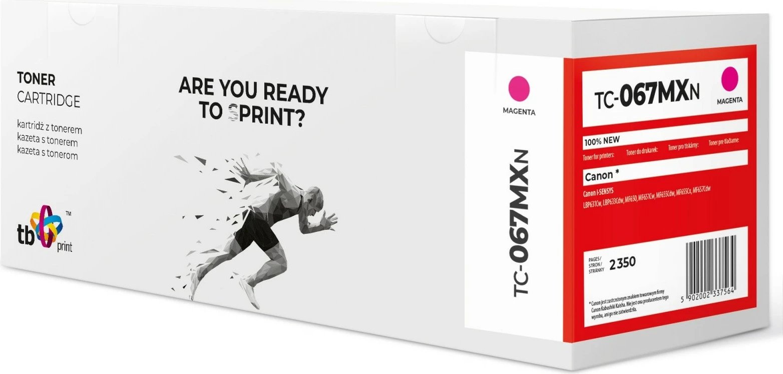 Toner, TB Print, TC-067MXN CRG067H, 2350 faqe 5%, me çip, për Canon i-SENSYS LBP631Cw/LBP633Cdw/MF650 seri, magenta