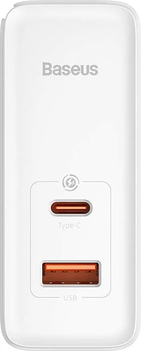Karikues rrjeti Baseus GaN5 Pro, 100W, 2 porta USB-C + USB-A, me kabllo 1m, Bardhë