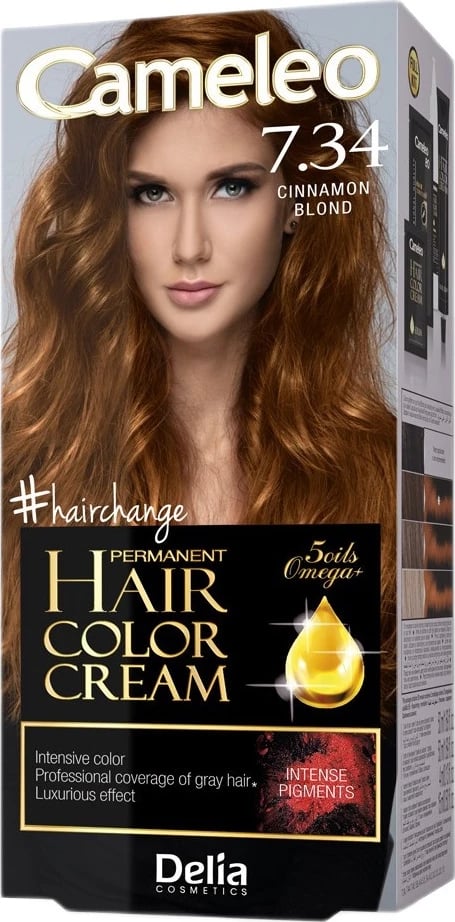 Krem ngjyrues për flokë Cameleo Omega 7.34 Cinnamon Blonde për femra