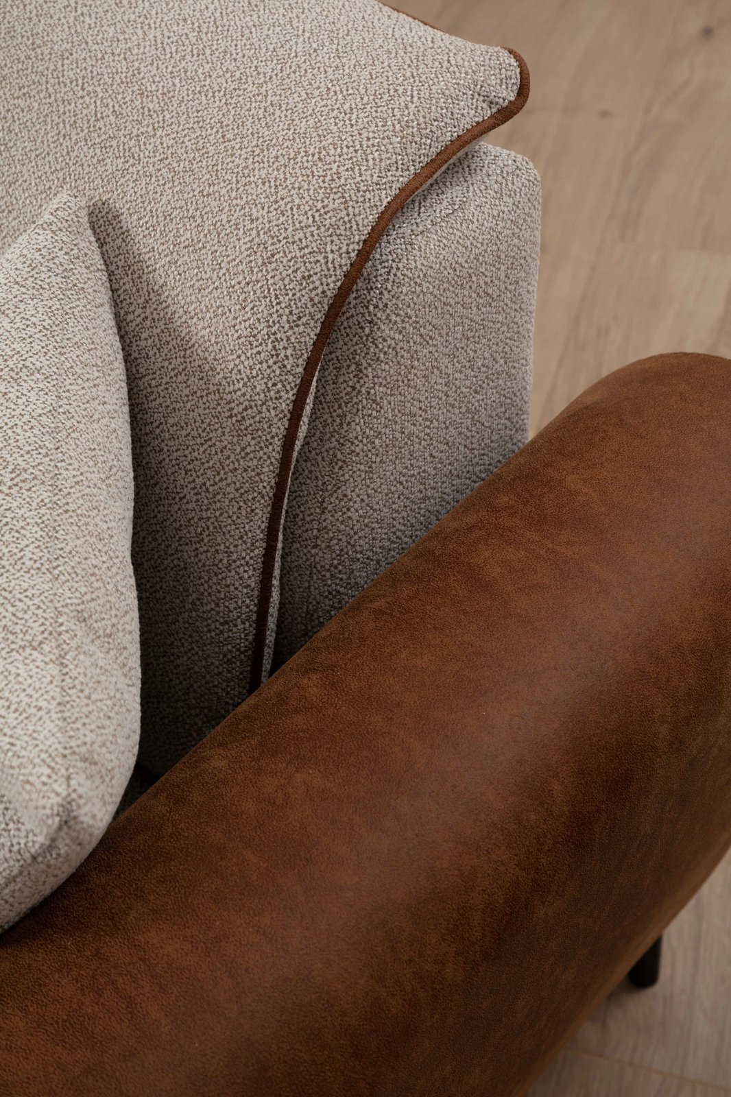 Kënd-sofë shtrat Atelier del Sofa, Aren majtas, bezhë, kanelë