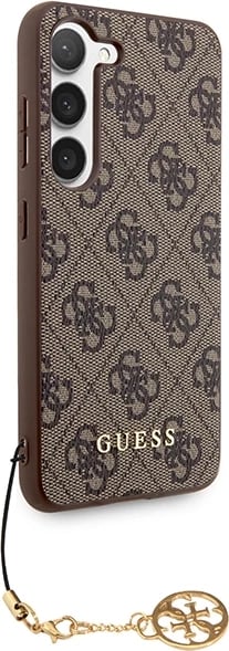 Mbështjellës Guess GUHCS23SGF4GBR 4G Charms për Samsung Galaxy S23, kafe