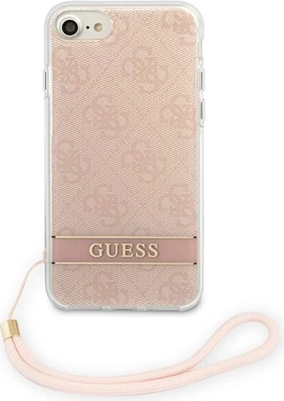 Mbështjellës Guess 4G Print Strap për iPhone SE 2022/SE 2020/7/8, rozë Mbështjellës Guess 4G Print Strap për iPhone SE 2022/SE 2020/7/8, rozë
