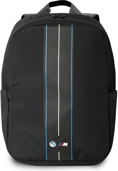 Çantë shpine BMW BMBP15COMPVSKL për laptop 16", najlon, vija blu, e zezë