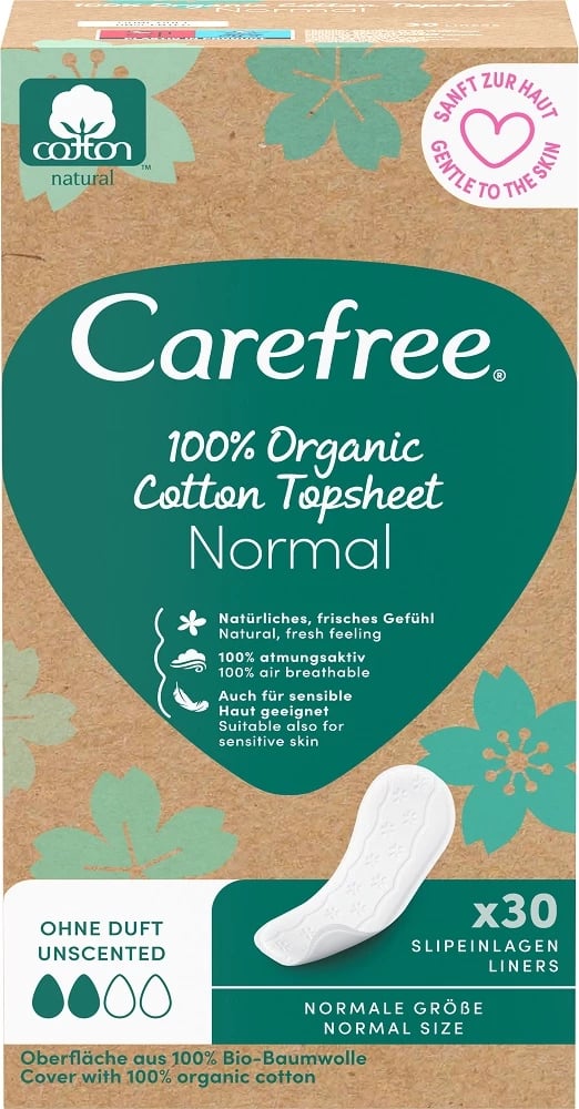 Peceta higjienike për femra Carefree Organic Cotton Normal 30 copë