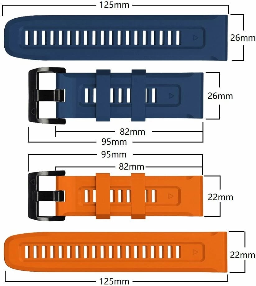 Rrip sportiv Tech-Protect IconBand për Garmin Fenix 3/5X/3HR/5X Plus/6X/6X Pro/7X, Portokalli