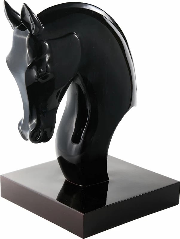 Dekor kuaj Gunner, polirezine, e zezë, 27x22x36cm