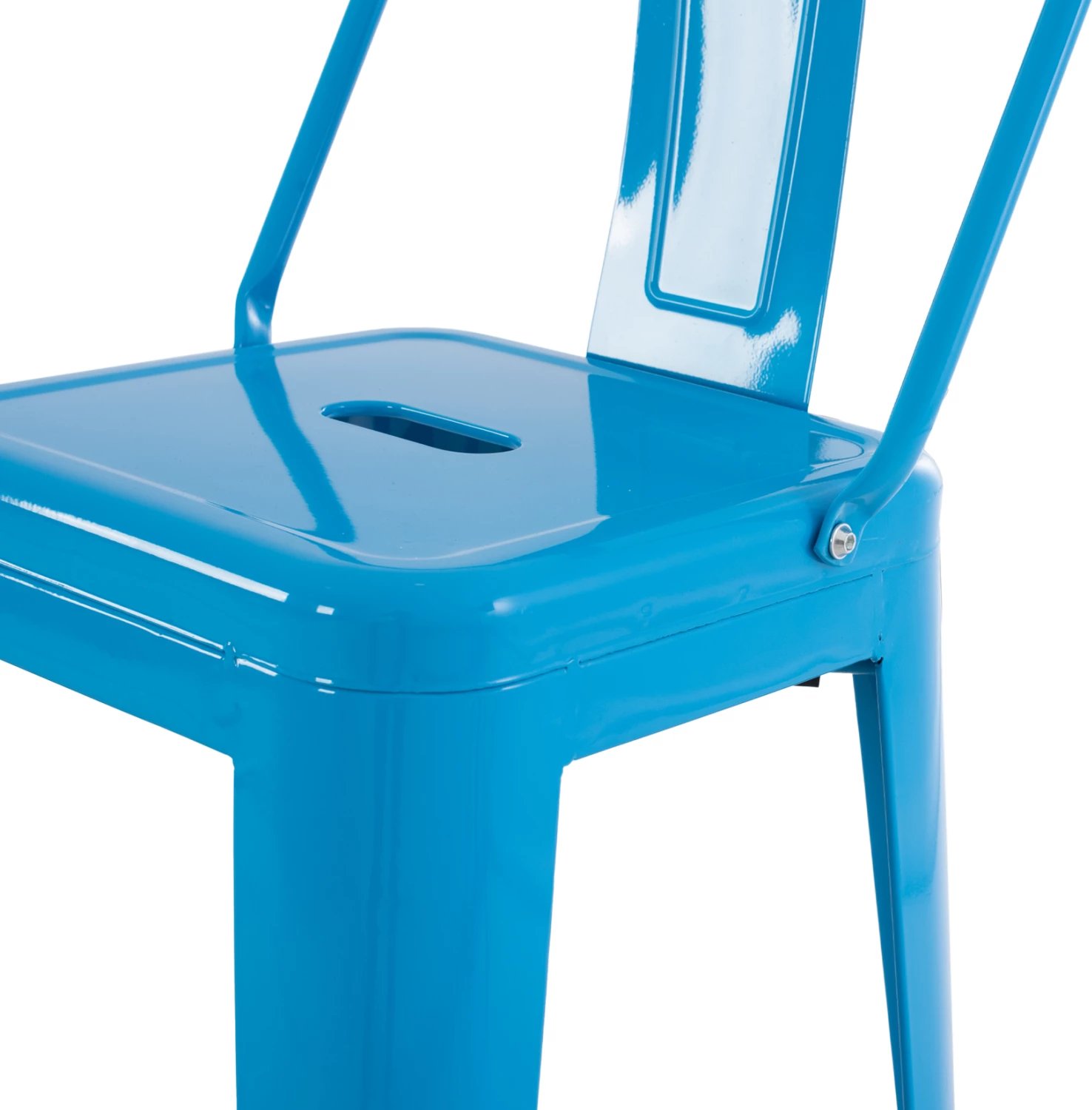 Karrige për bar metalike Melita me shpinë, ngjyrë blu, FH8643.08, 43x43x100 cm