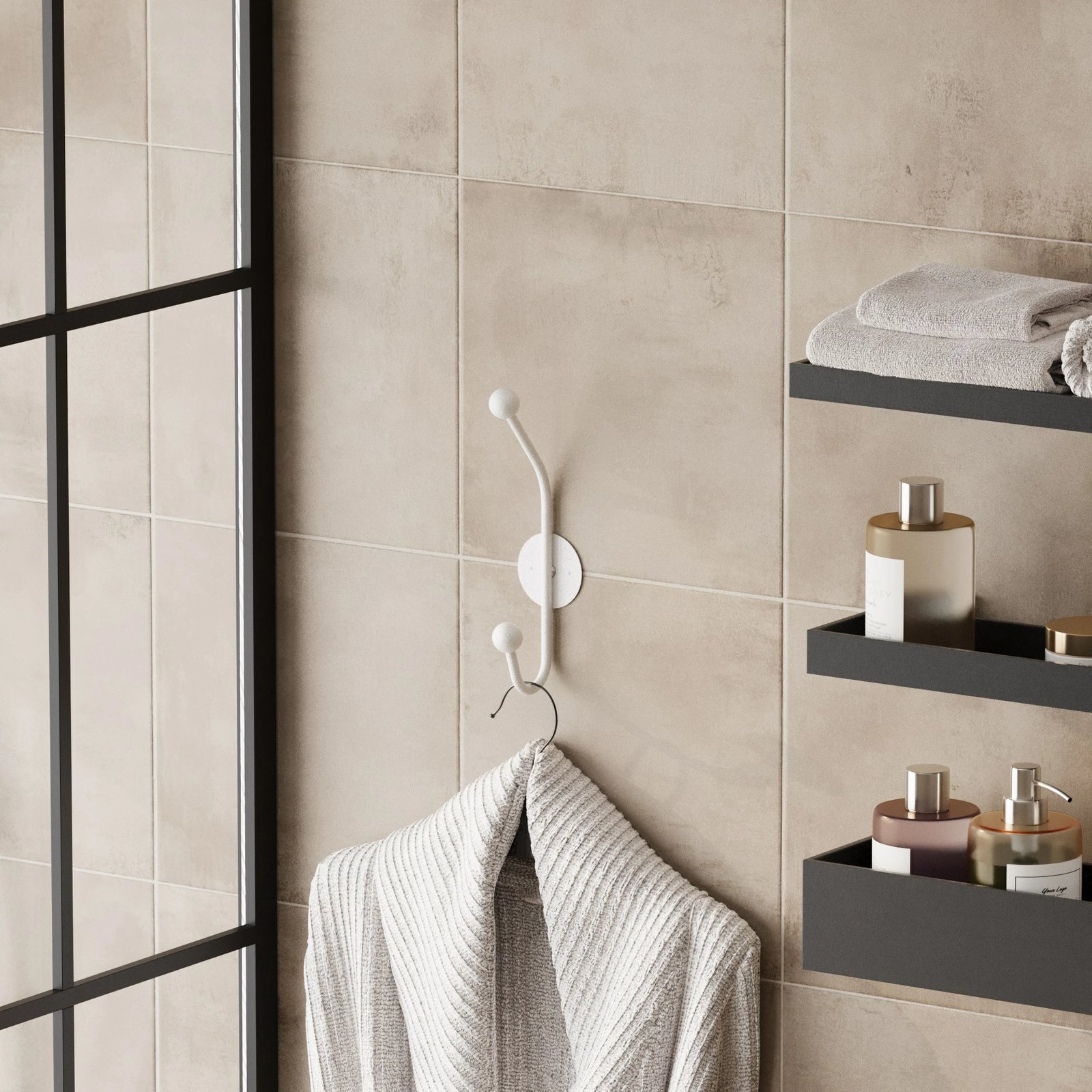 Varëse muri metalike Wallity, model Rhino-B, e bardhë