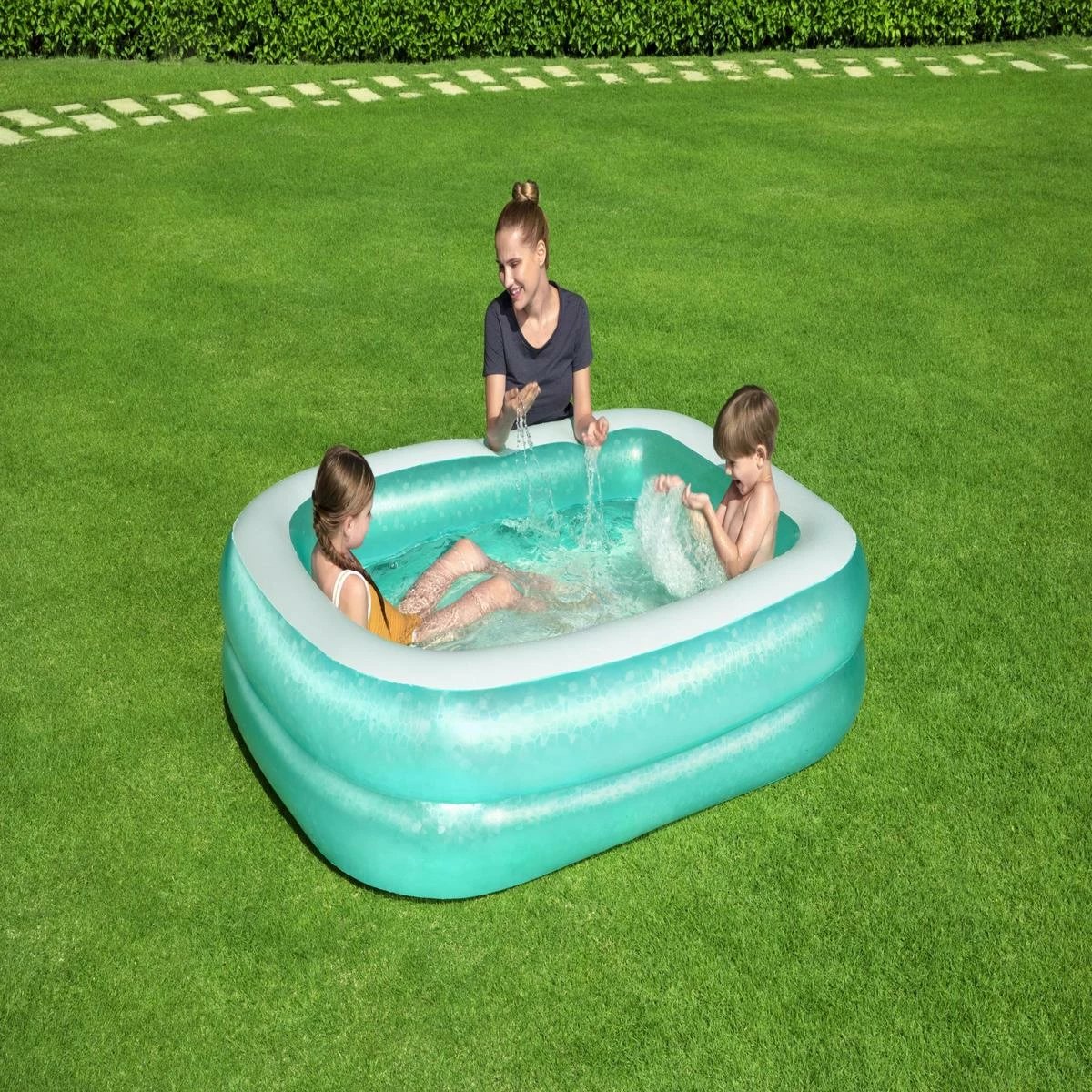 Bestway Rectangle Family Paddling Pool (6.7ft) (Styles Vary)