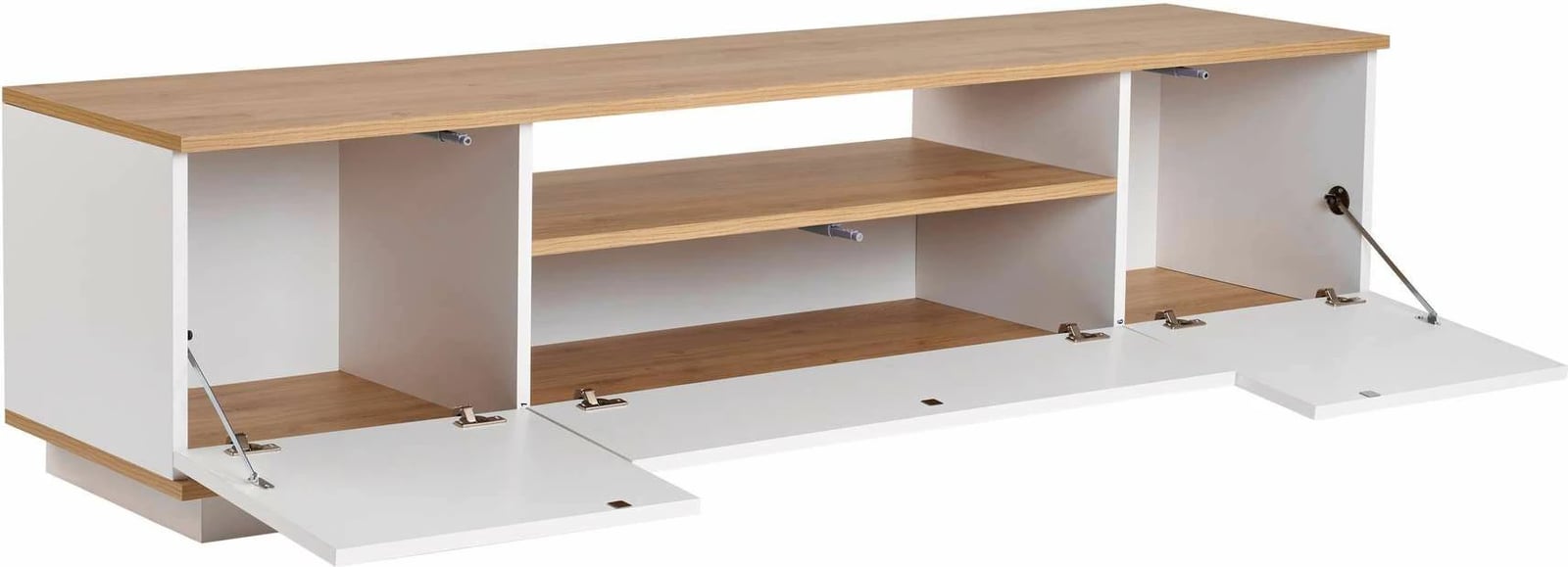 Komodë TV Skye Decor, Veramont, e bardhë, lisi Cadiz