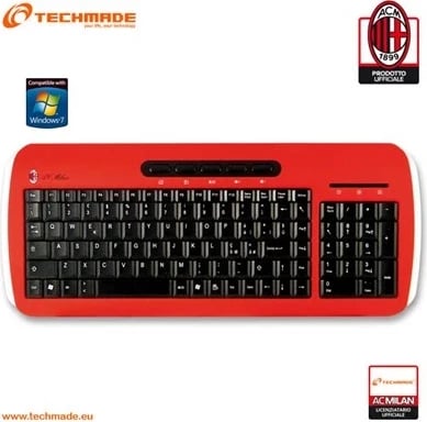 Tastierë Techmade AC Milan USB, e kuqe
