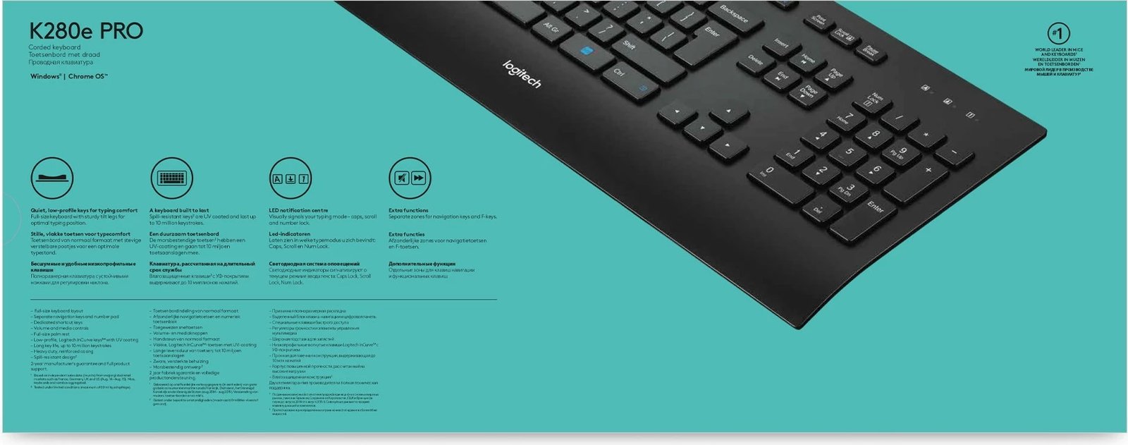 Tastierë Logitech K280e, full-size, me kabllo USB, AZERTY, e zezë