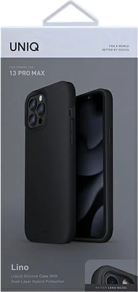Mbështjellës UNIQ Lino për iPhone 13 Pro Max, i zi