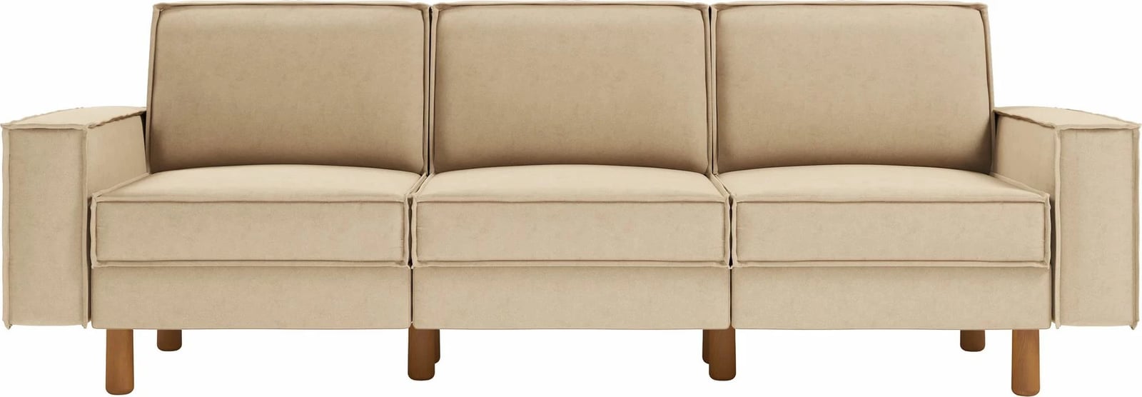 Divan treshe, ngjyrë rërë, këmbë druri arre, Atelier del Sofa Sparrow Extra 3