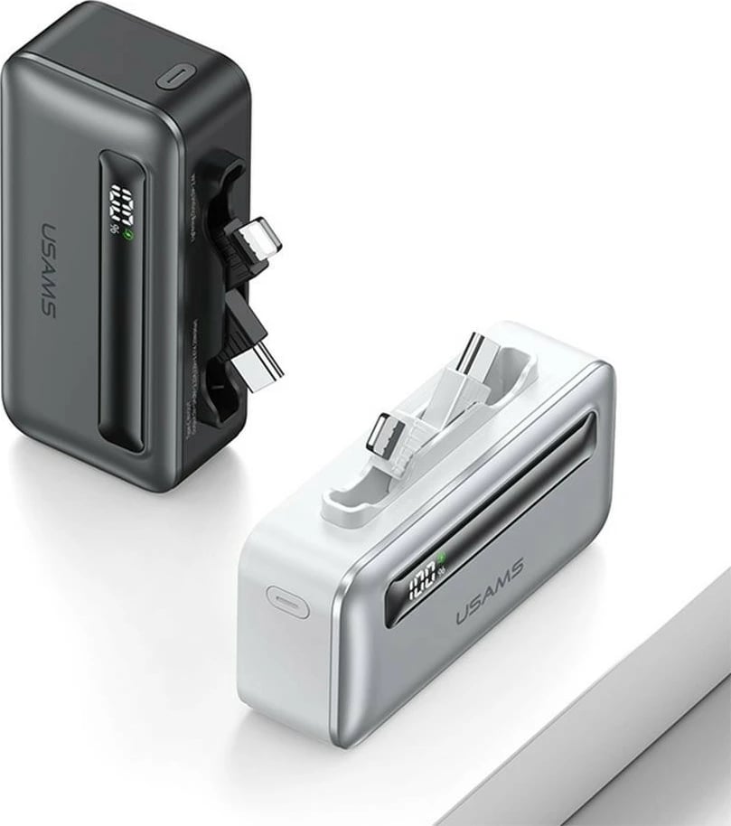Powerbank USAMS USA001544, 4500mAh, 20W, USB-C/Lightning, Gri