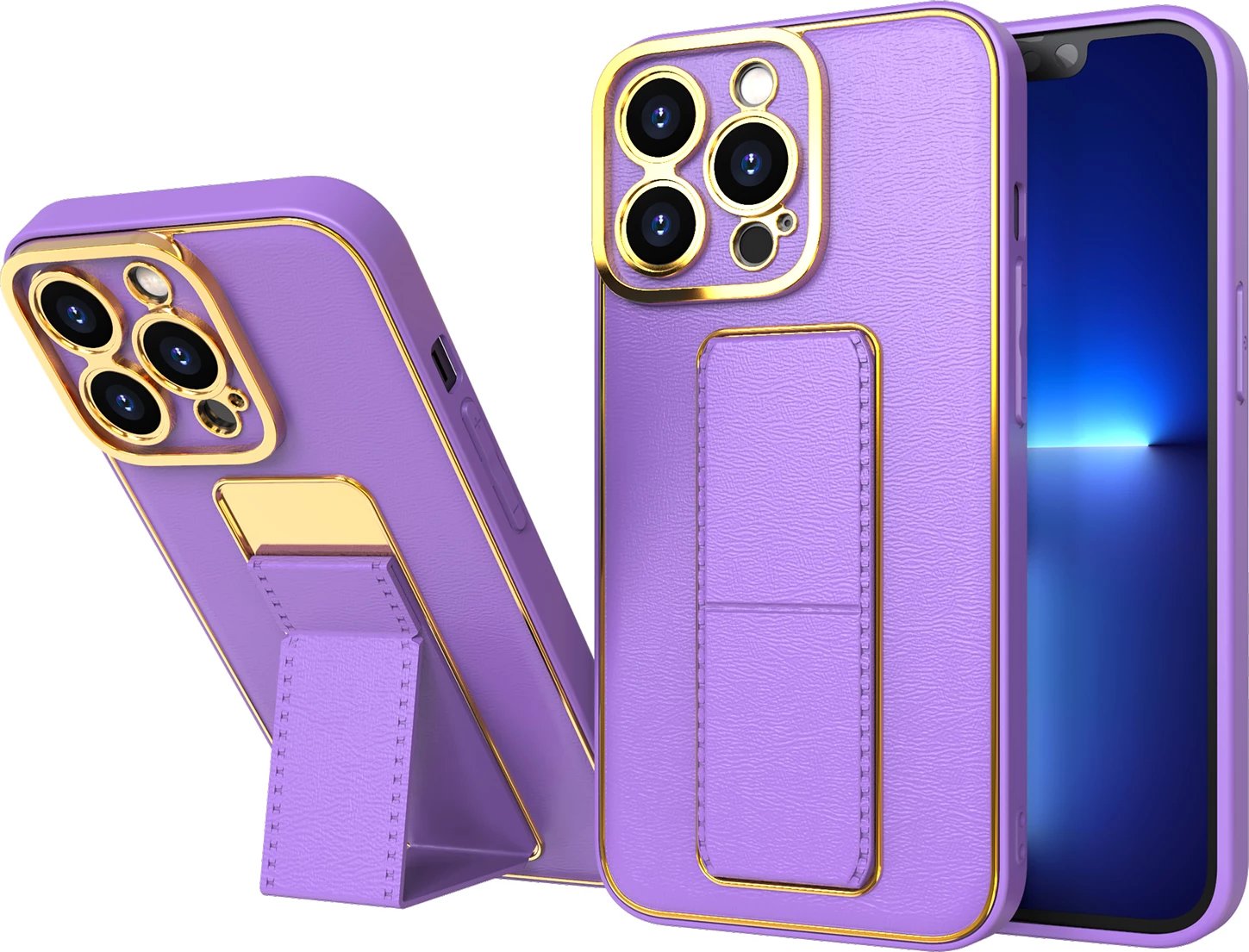 Mbështjellës Hurtel për iPhone 12 Pro me mbajtës, vjollcë