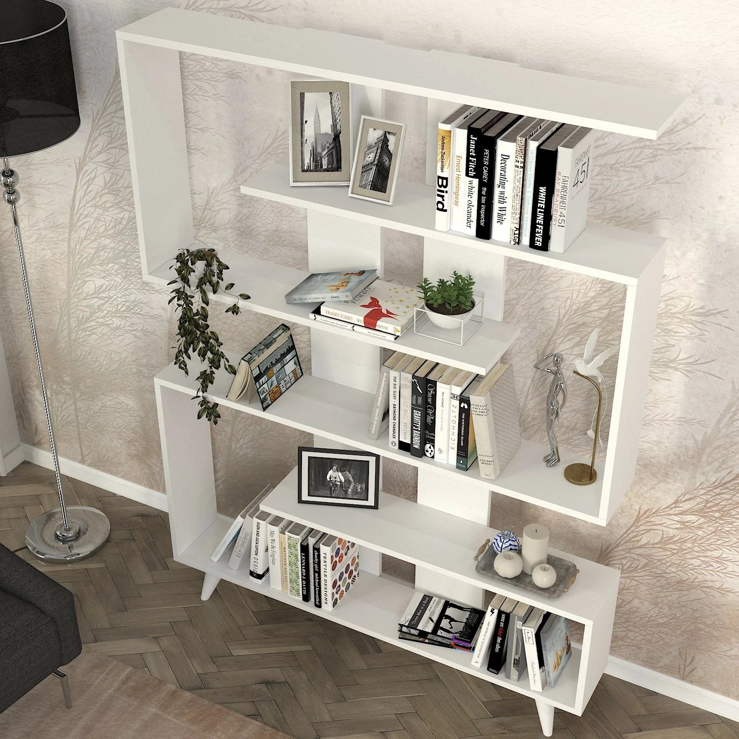 Raft librash Hanah Home, Rain, i bardhë