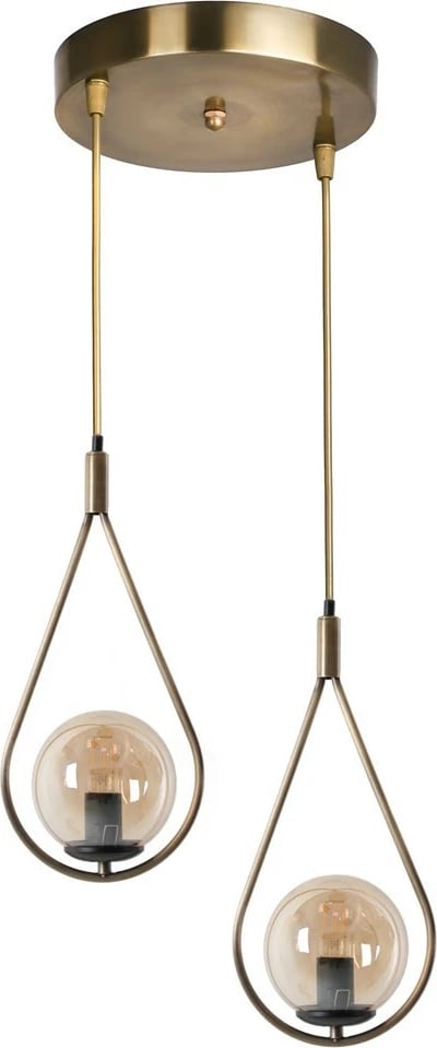 Llambë tavani Opviq Damla, 2 llampa, bakër, gotë, stil skandinav