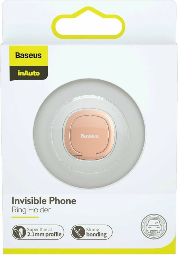 Mbështjellës unazë Baseus SUYB-0R për celular, ultra i hollë, ngjitës, Rozë