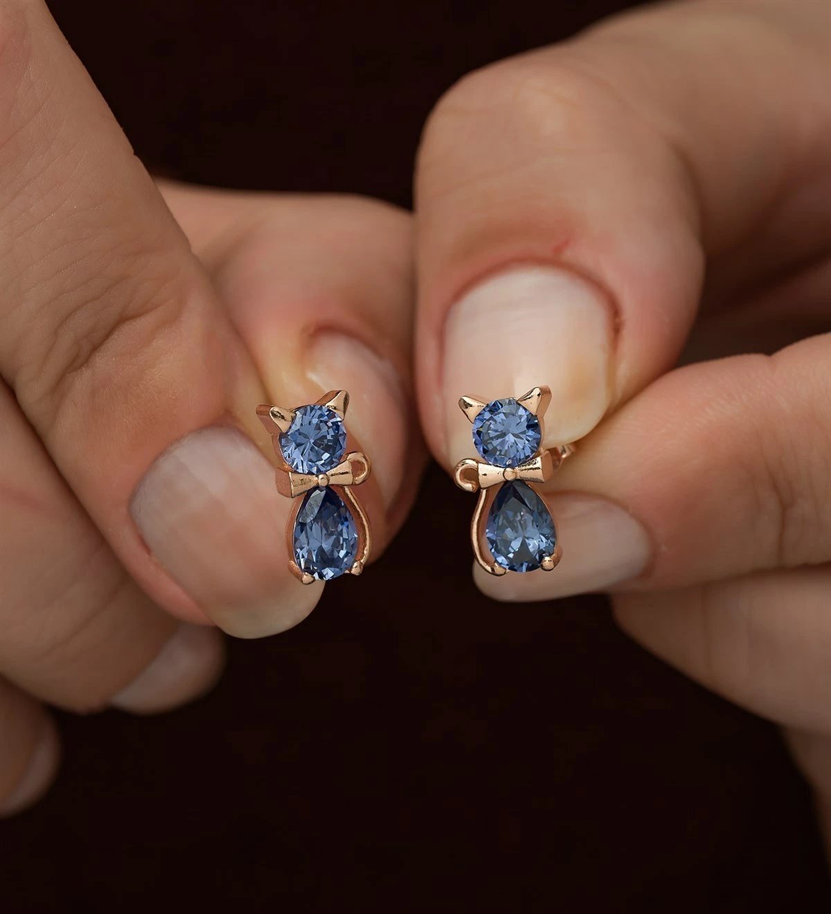 Vathë argjendi Jumeon, ngjyrë rozë ari dhe blu, NRZ1135