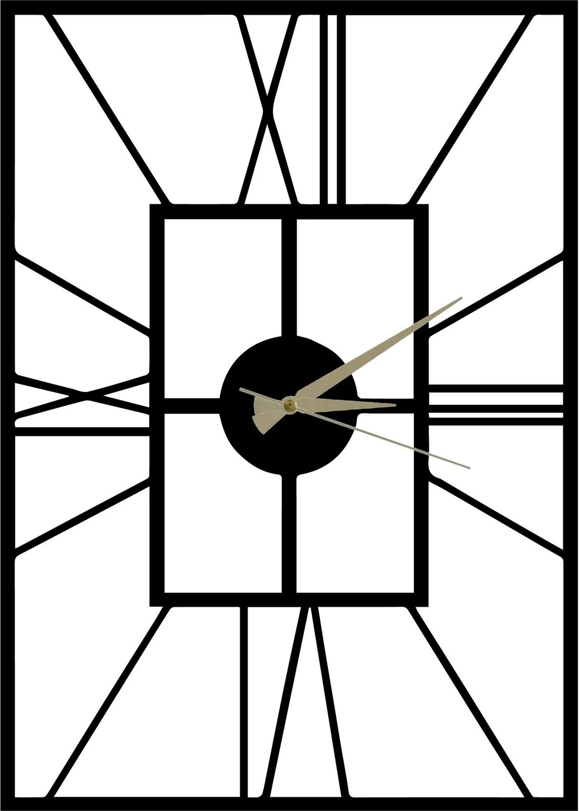 Orë muri dekorative metalike Wallity, Asalet, e zezë, 50x70cm