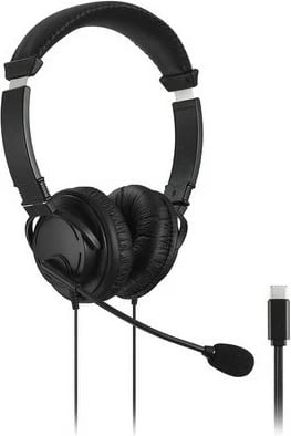 Kufje Kensington USB-C Hi-Fi me Mikrofon, me kabllo, për Thirrje/Muzikë, Ngjyrë e zezë
