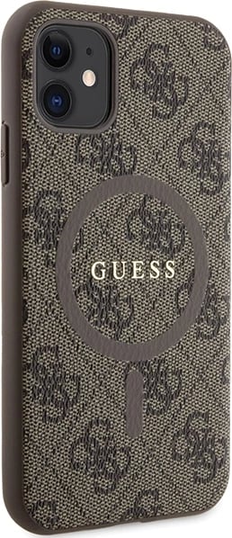 Mbështjellës Guess GUHMN61G4GFRW për iPhone 11/XR 6.1", 4G Collection, lëkurë, MagSafe, kafe