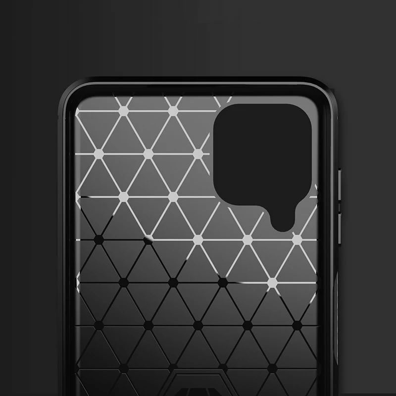 Mbështjellës Hurtel Carbon Case për Samsung Galaxy A22 4G, i zi
