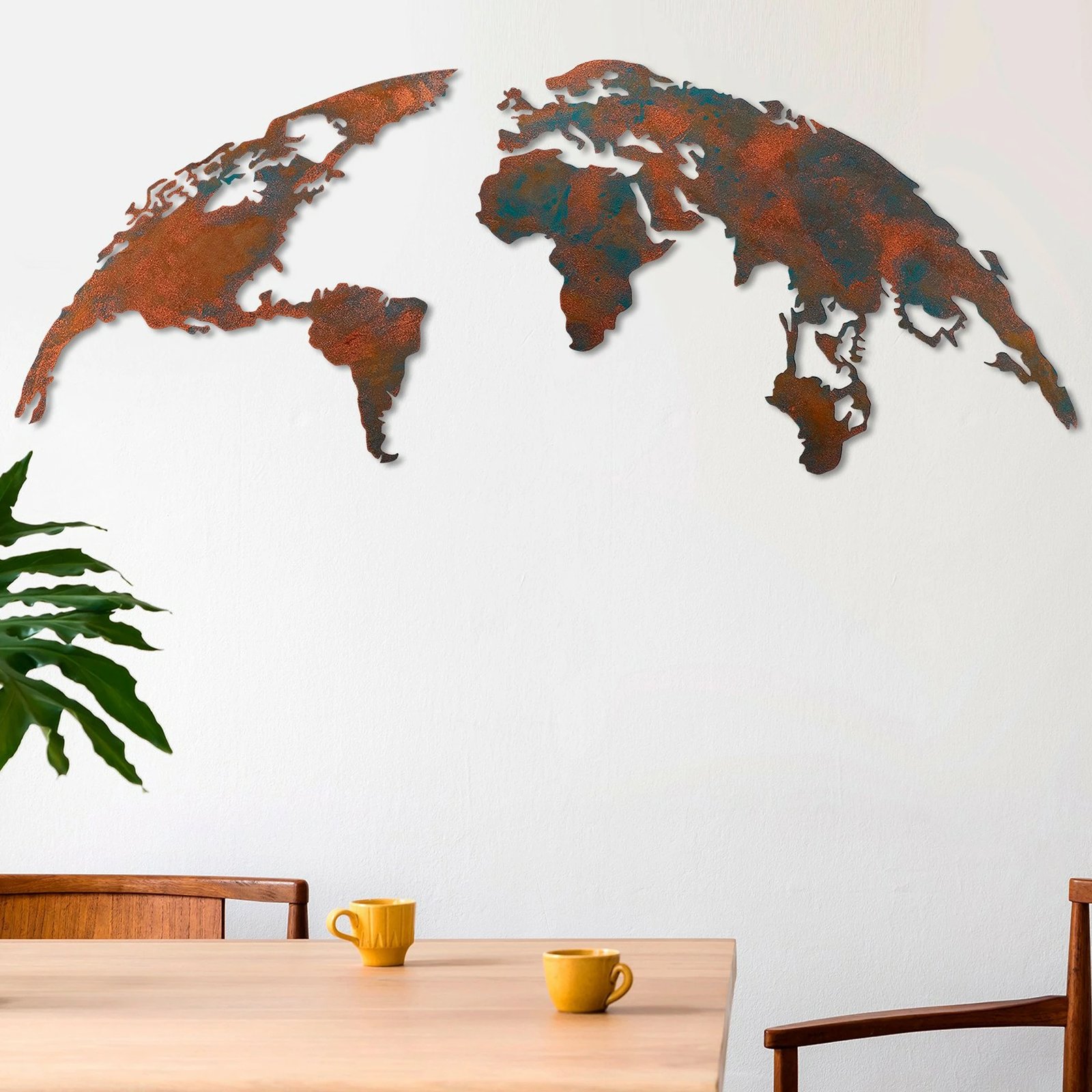 Aksesor dekorativ metalik për mur, hartë bote, madhësi mesatare - 2