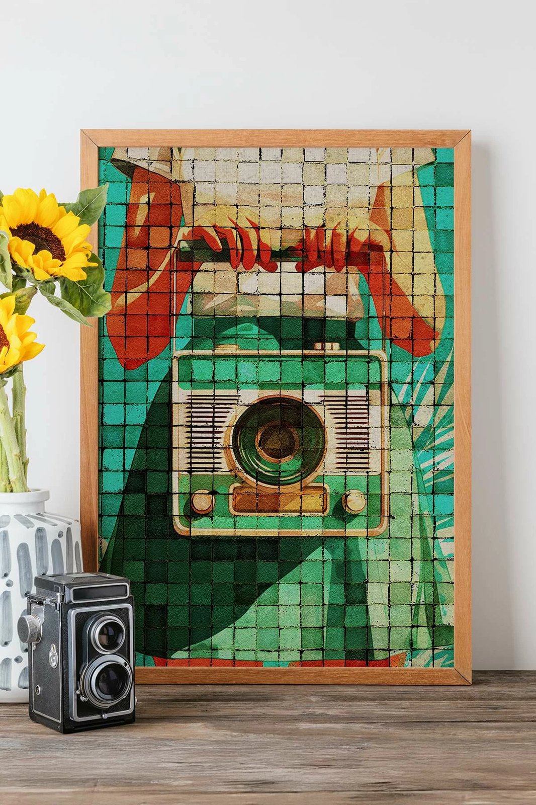 Pikturë dekorative me kornizë, shumëngjyrëshe, Popmosaic11