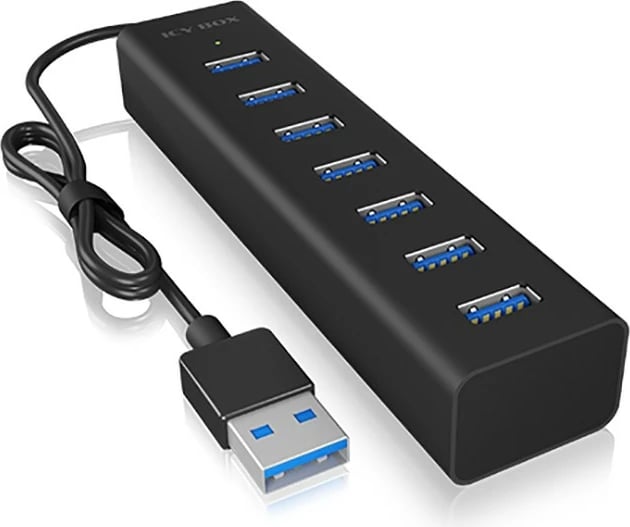 USB hub ICY BOX IB-HUB1700-U3, 7 porta, USB 3.2 Gen 1, 15W, zi