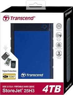 Hard disk i jashtëm Transcend StoreJet 25H3B 4TB, USB 3.1, navy blue