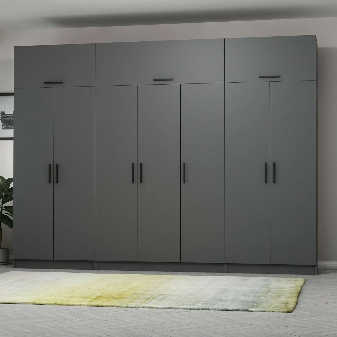 Dollap Skye Decor, ngjyrë antracit, 315x235x52 cm