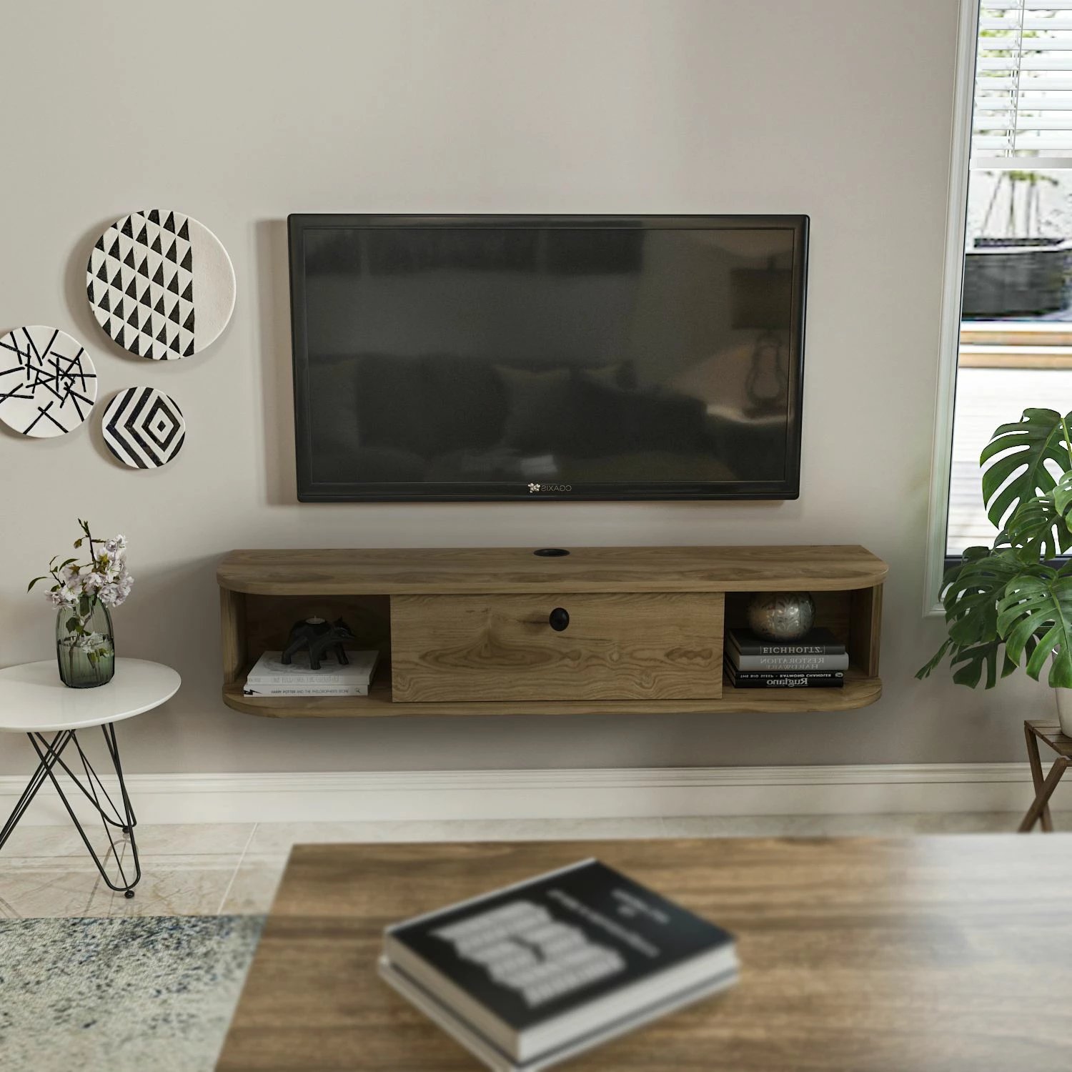 Komodë TV Skye Decor, ngjyrë lisi Oud Oak, Ibarra