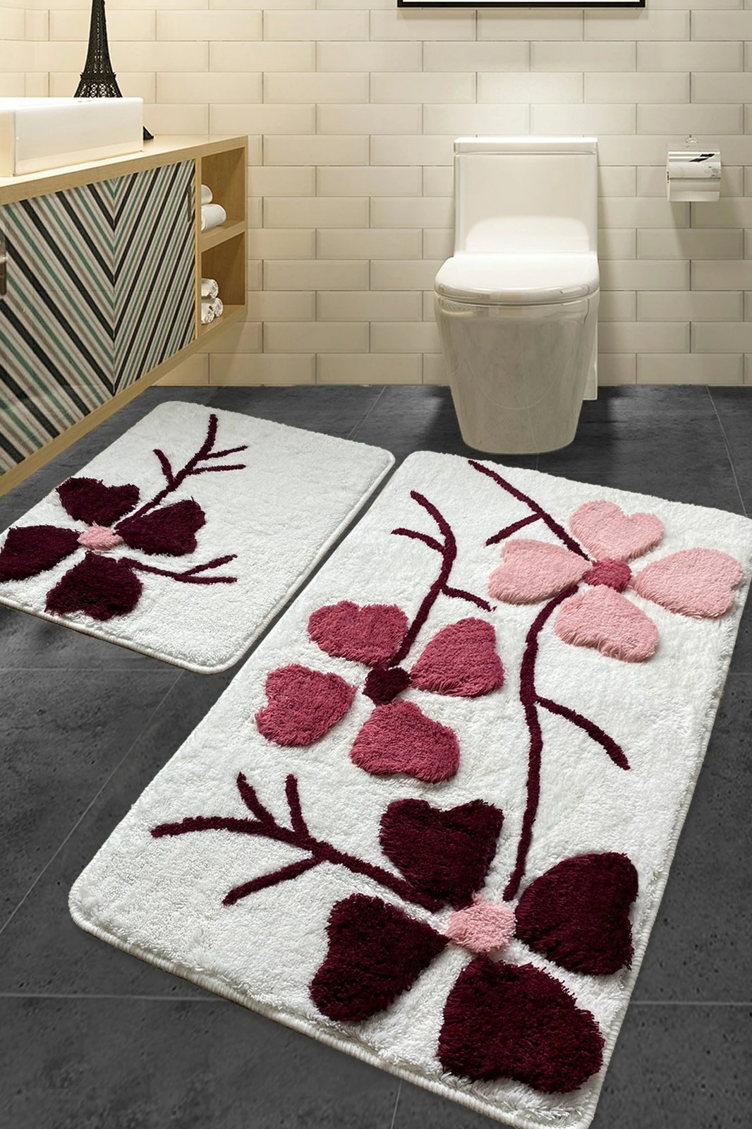 Set tapetash për banjo akrilik (2 copë), Mijölnir, Kırcicegi - rozë