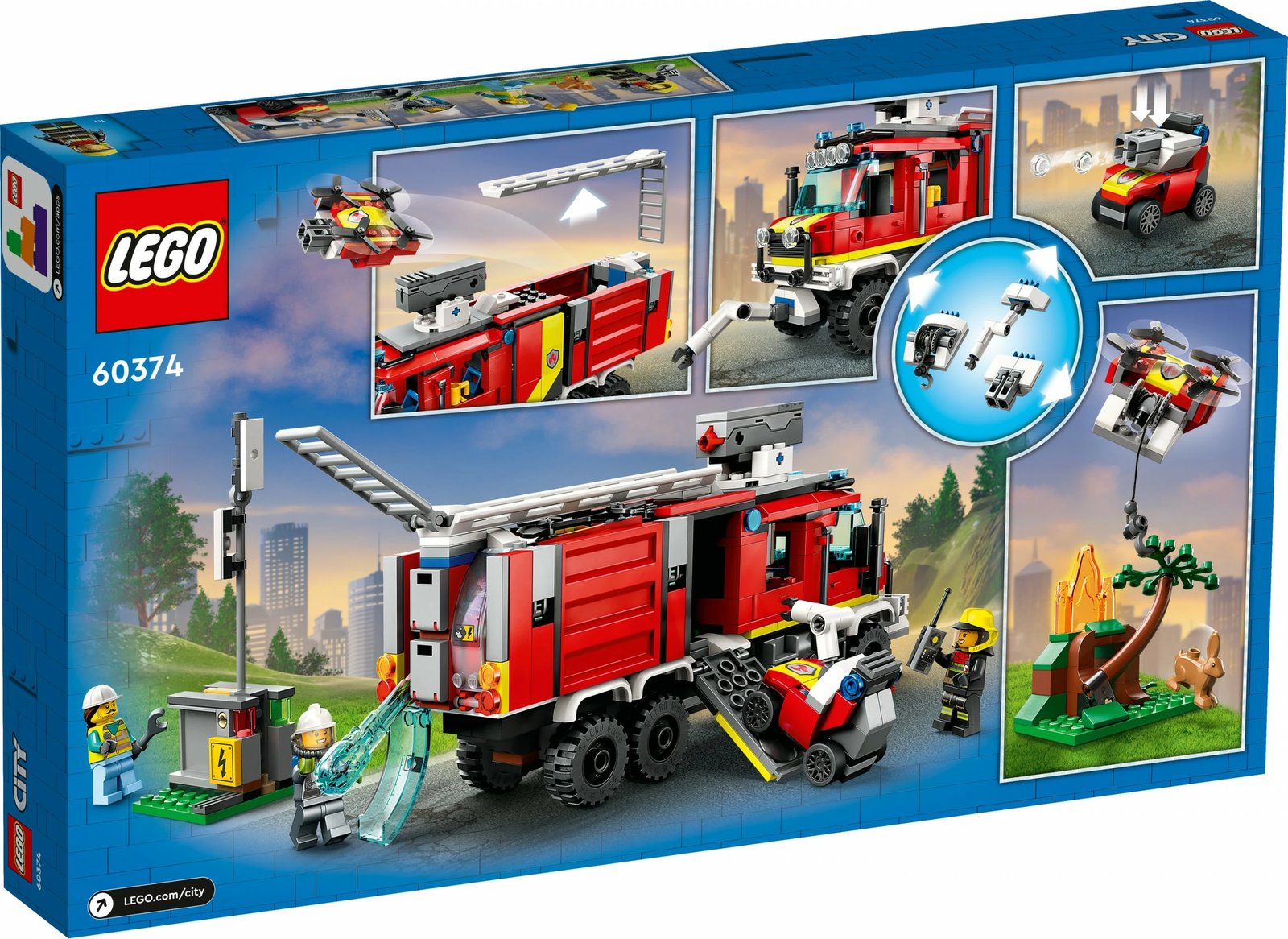 Set ndërtimi LEGO City Fire Command Unit, 502 pjesë, plastikë, shumëngjyrëshe