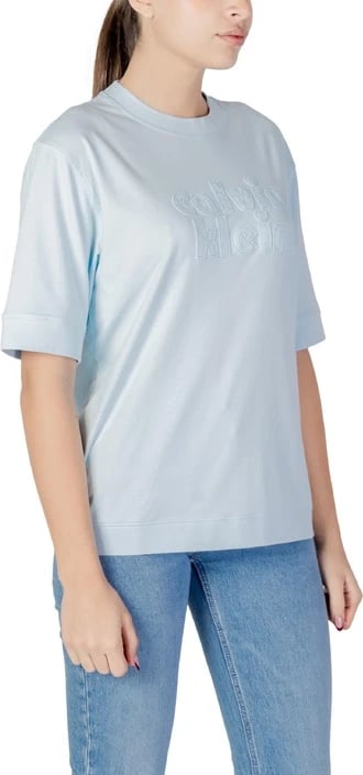 Maicë Calvin Klein Jeans femra, e kaltër e çelët