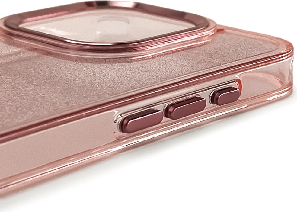 Mbështjellës Hurtel Glitter Case për iPhone 16 Pro Max, rozë me shkëlqim
