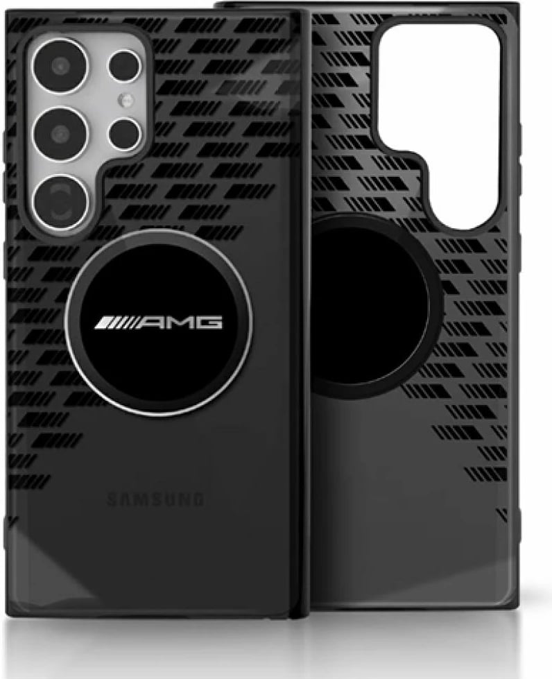 Mbështjellës Mercedes AMG Transparent Rhombs MagSafe për Samsung Galaxy S25 Ultra, i zi