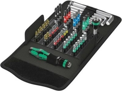 Set veglash Wera KK 100, 52 copë, kuti tekstili