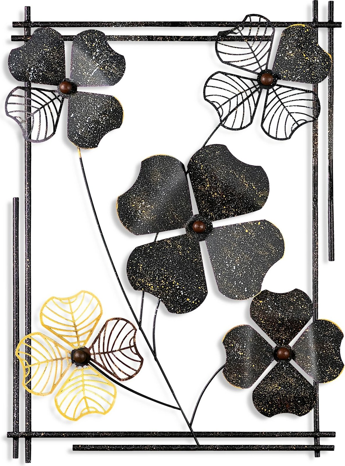 Aksesor dekorativ metalik për mur Wallity, Zouping 2, shumëngjyrësh, 50x70x4cm