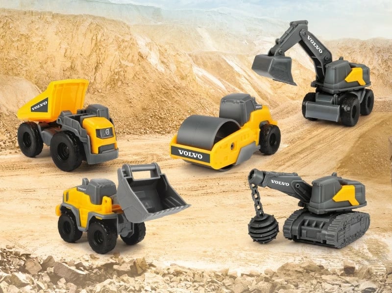 Set lodrash automjete ndërtimi Dickie Volvo CONSTR 5-pack, plastikë, verdhë/zezë