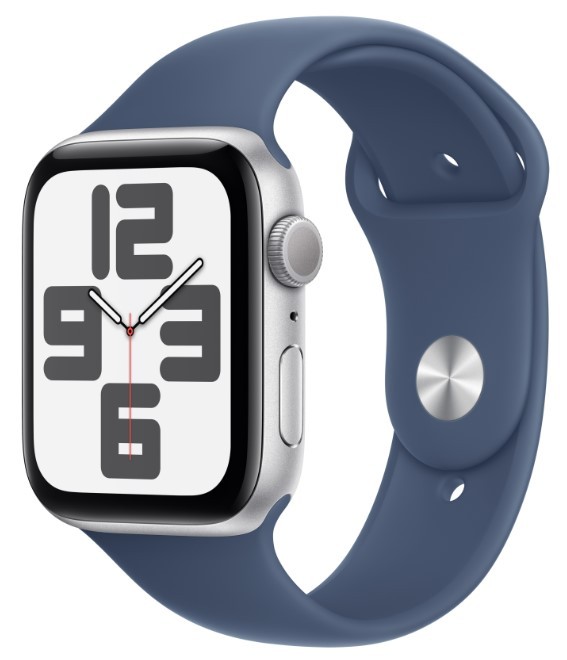 Apple Watch SE2 v3 GPS 40mm Silver Alu Case with Denim Sport Band - S/M
