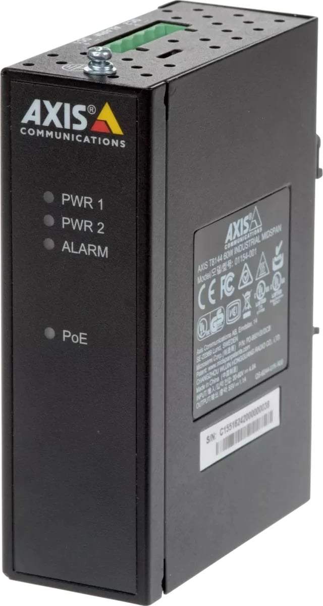 Midspan industrial Axis 01154-001, Gigabit Ethernet, 60 W, e zezë