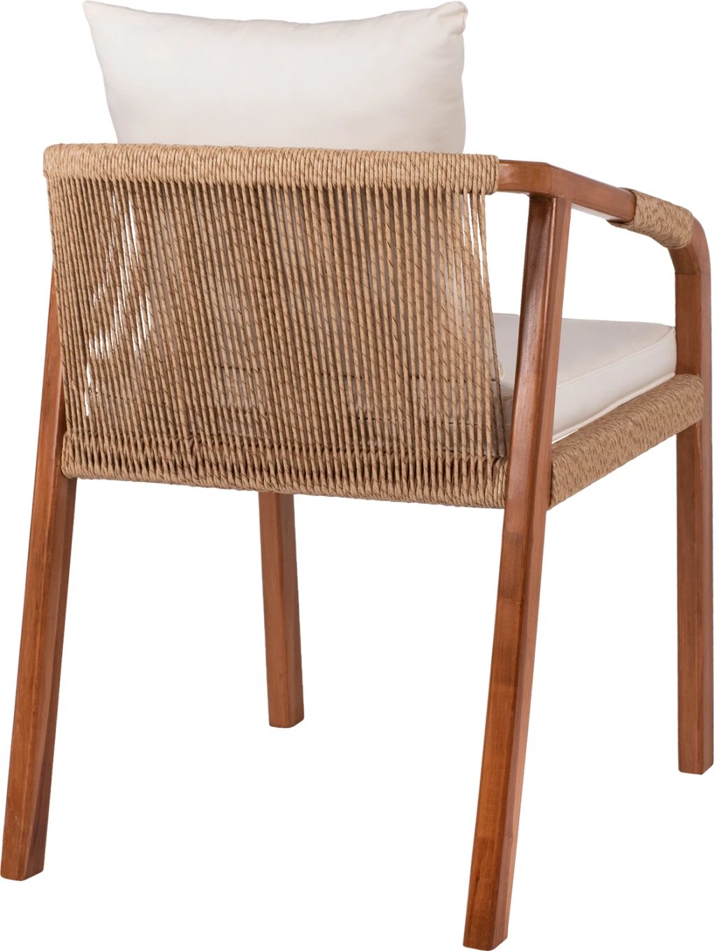 Karrige me krahë, dru teak, litar dhe jastëkë, FH9456.01, 57x63.5x75-88H cm