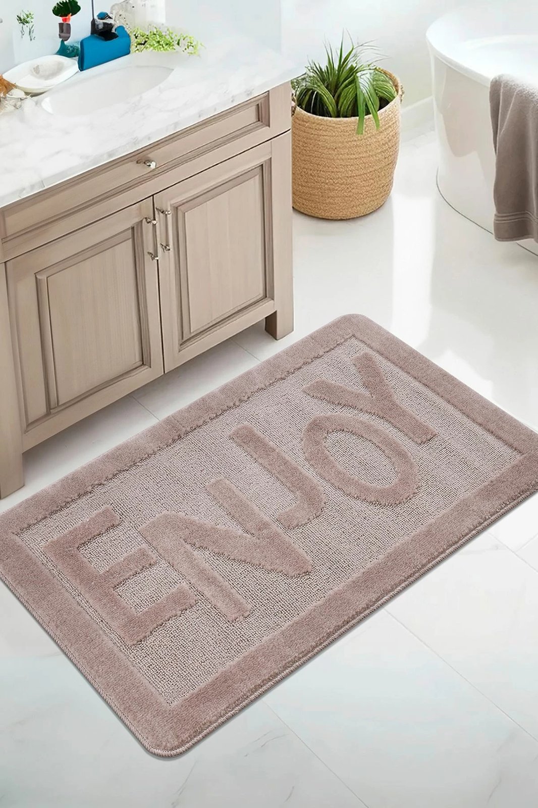 Tapet për banjo, ngjyrë mink, Mijölnir Enjoy, 60x100cm