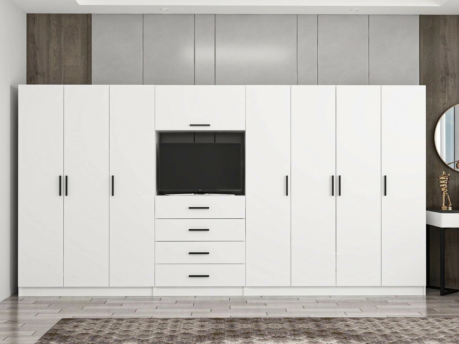 Dollap i madh për rroba, ngjyrë e bardhë, Skye Decor Minar Kale - 7828