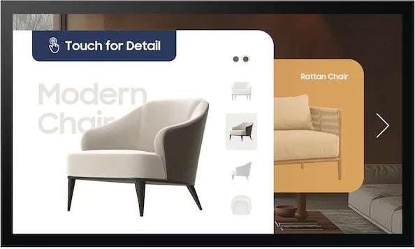 Monitor interaktiv, Samsung, QM32C-T LH32QMCTBGCXEN, 32" FHD 10-point touch, Wi‑Fi LAN HDMI, i zi